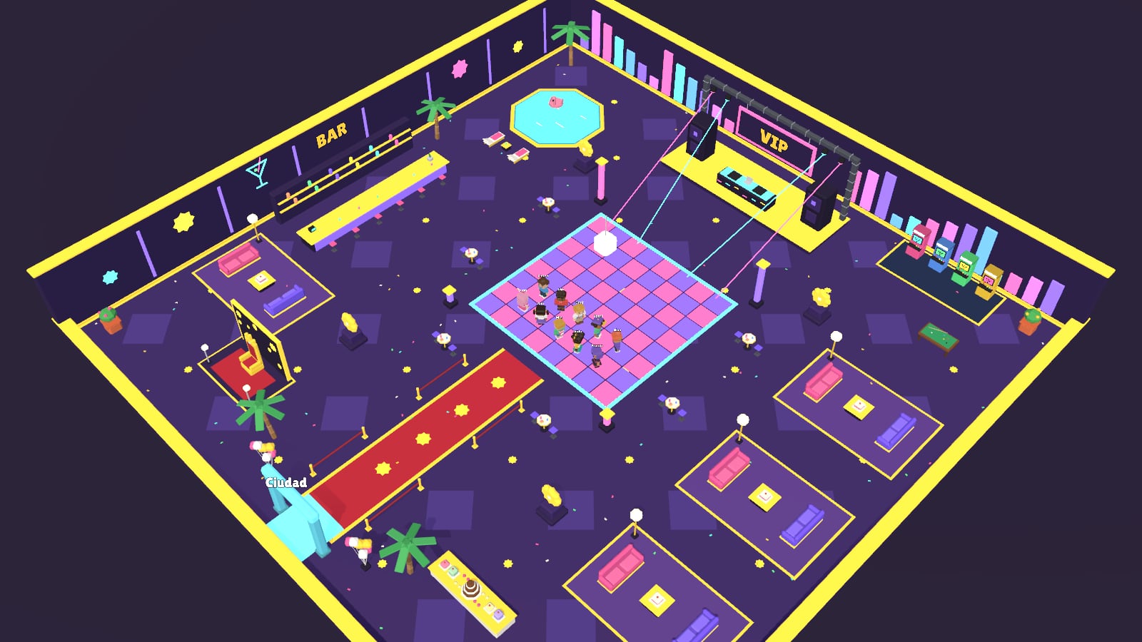 El Club VIP, con pista de baile y rincones para sentarse